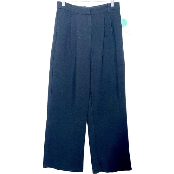 Abercrombie & Fitch Black Pleated High Waisted Wide Leg Dress Trousers Size 29 8 - Image 2
