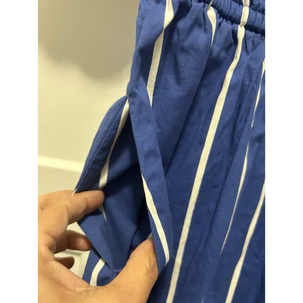 New J.Crew Size 00 Collared Short-sleeve Tie-waist Mini Dress Blue White Stripe - Image 6