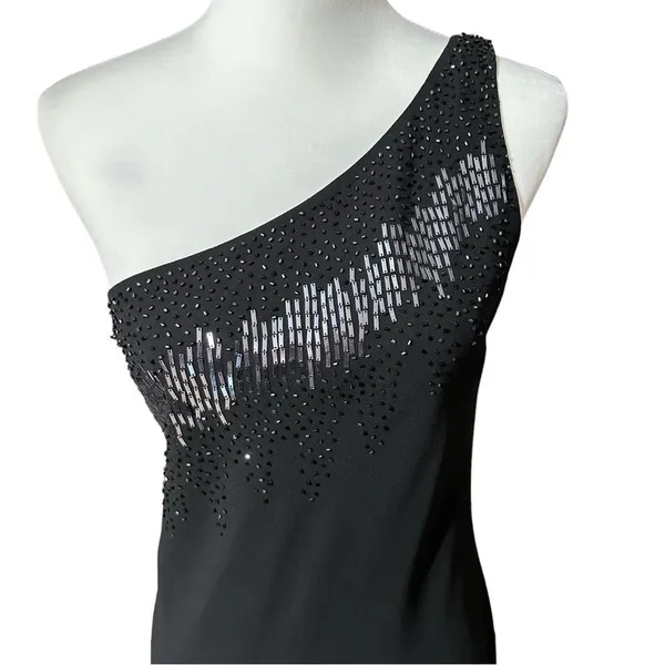 Escada One Shoulder Long Embellished Evening / Event Formal Dress Sz Small - Image 6