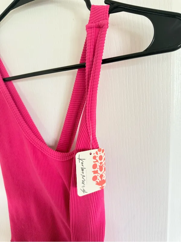 Free People Movement NEW Free Throw Onesie in Hot Pink - Image 4