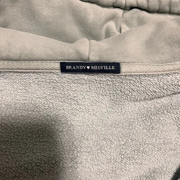 BRANDY MELVILLE Sage Full Zip Hoodie Sweatshirt Vintage Wash One Size EUC - Image 5