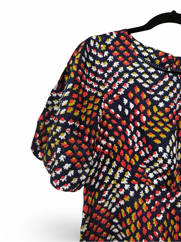 NWT ANTHROPOLOGIE MAEVE Melody Geometric Puff Sleeve Mini Dress Sz S - Image 8