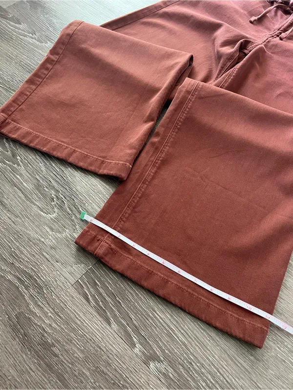 American Eagle Dreamy Drape Stretch Low Rise Ultra Wide Leg Pants 2 Dark Rust - Image 12