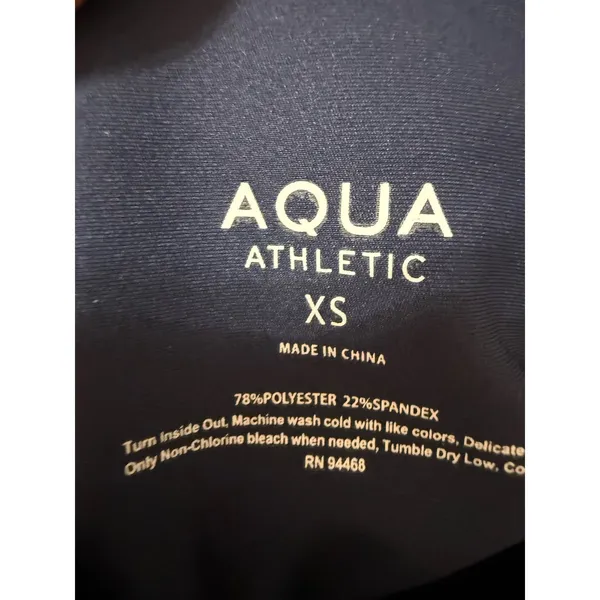 Aqua Athletic XS Navy‎ Yellow Racerback Crop Tank Y2K Sporty Activewear NWT - Image 5
