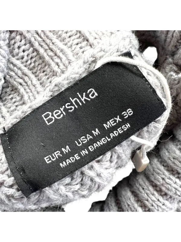 Bershka Chunky Turtleneck Sweater Cozycore Minimalist Gray Size Medium - Image 8