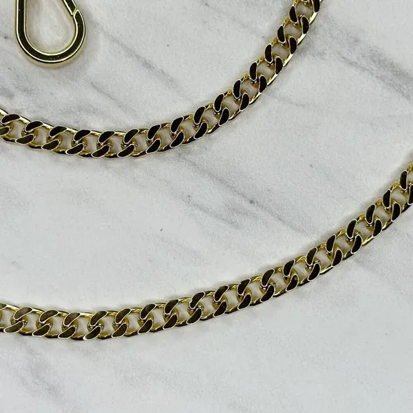 Gold Tone Flat Chain Link Purse Handbag Replacement Strap 46" ✨ - Image 4