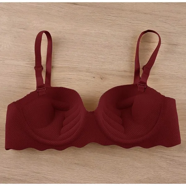 Burgundy Red Wireless Bra - Image 10