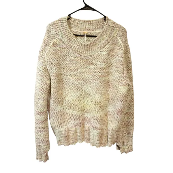 FREE‎ PEOPLE Cotton Candy Pullover Sweater Gardenia Blossom Combo Size Medium - Image 2