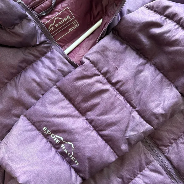 Eddie Bauer EB650 Purple Down Puffer Coat Jacket‎ Lightweight Women's XS - Image 7