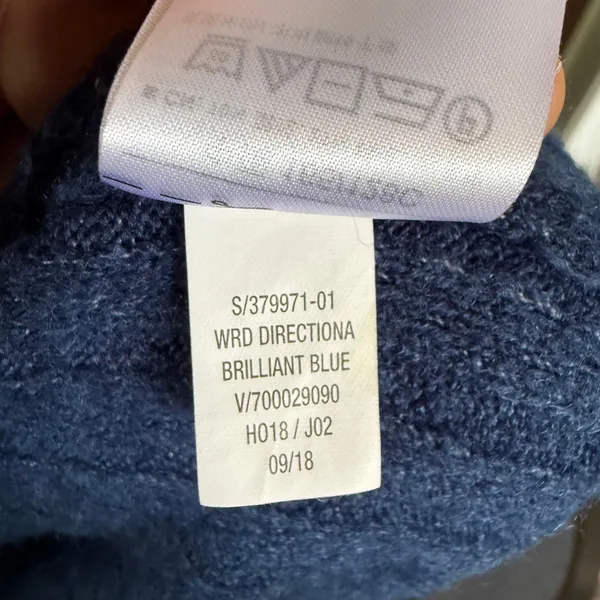 Old Navy 2X Brilliant Blue Ribbed Mock Neck Sweater Asymmetrical Cozy‎ Academia - Image 5