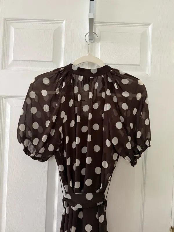 Bailey 44 Polka Dot Short-Sleeve Tiered Dress in Brown - Image 11