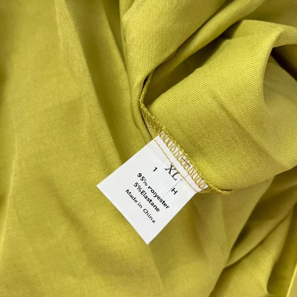 NWT Uoozee A-Line Loose Pleated Front-Zipper Maxi Dress in chartreuse green XL - Image 5
