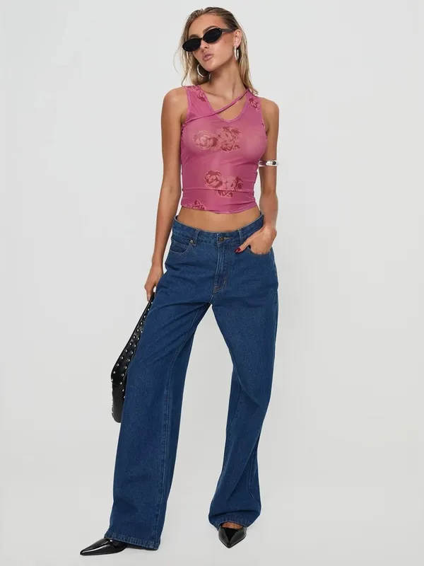 Princess Polly Dangelio Mesh Top Pink - Image 3
