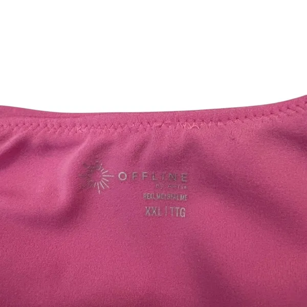 Aerie OFFLINE Real Me Solid Romper Pink Athleisure V-Neck Sleeveless Size XXL - Image 4