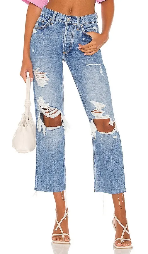 Boyish Tommy High Rise Straight Distressed Jeans - Image 5