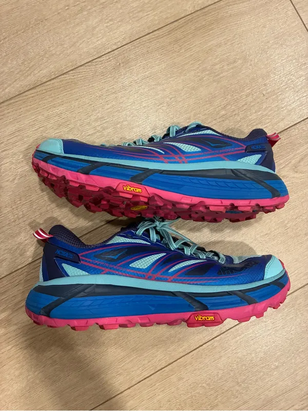 Hoka Women’s Mafate Speed 2 Blue Pink Trail Running Shoe Sneaker Size 9.5 - Image 2