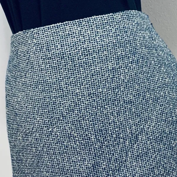 Banana Republic Boucle Tweed Mini Skirt NWT Navy White Frayed Hem Pockets 0 - Image 3