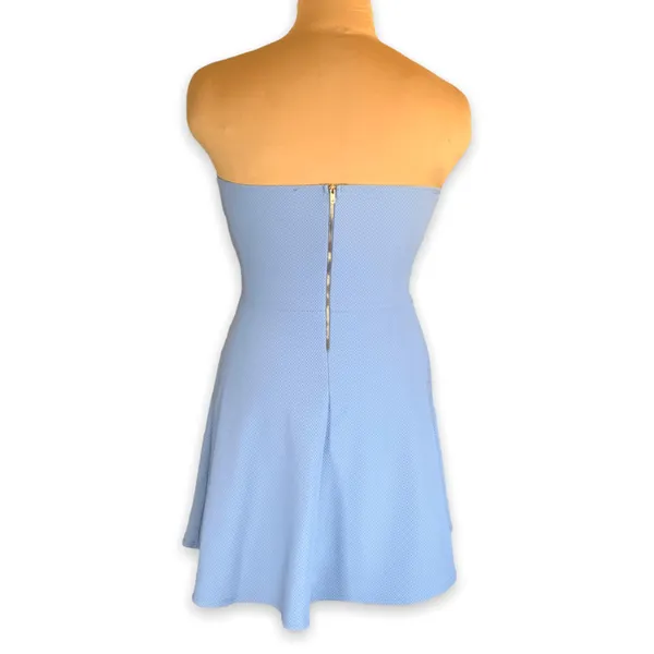 Vintage Windsor Baby Blue‎ Strapless Fit Flare Mini Dress Sweetheart Neckline - Image 4
