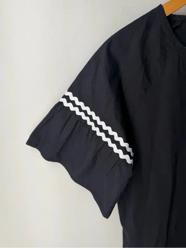 Anna Lane & Co Ric Rac Shift Dress Bell Sleeve Boutique Mod Resort‎ Vacation - Image 4
