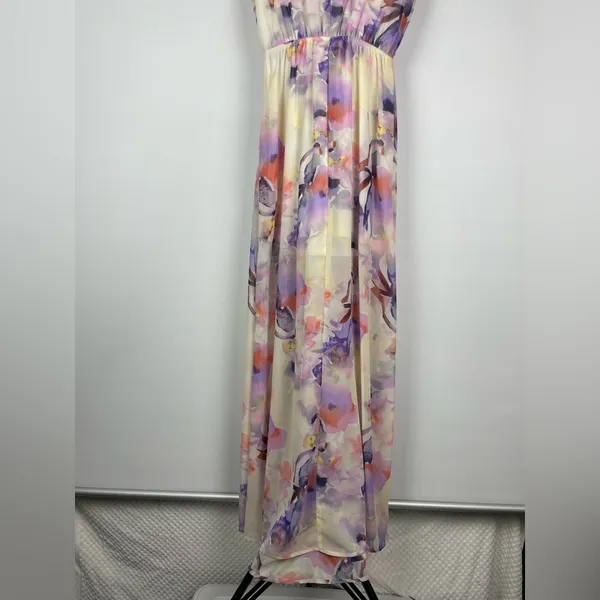 Show Me Your Mumu Watercolor Artsy Faux Wrap Sleeveless Kendall Maxi Dress‎ - Image 12