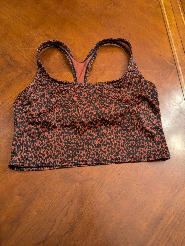Women's Long Line Racerback Bikini Top - All in Motion - Brown/Black L No Pads - Image 5
