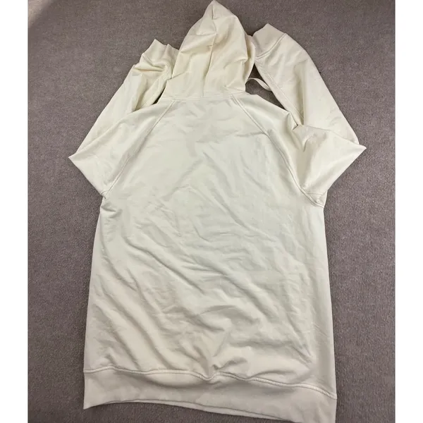 CRZ YOGA Womens Cream Raglan Sleeve Pullover Hoodie Sweatshirt Ivory Large - Image 2