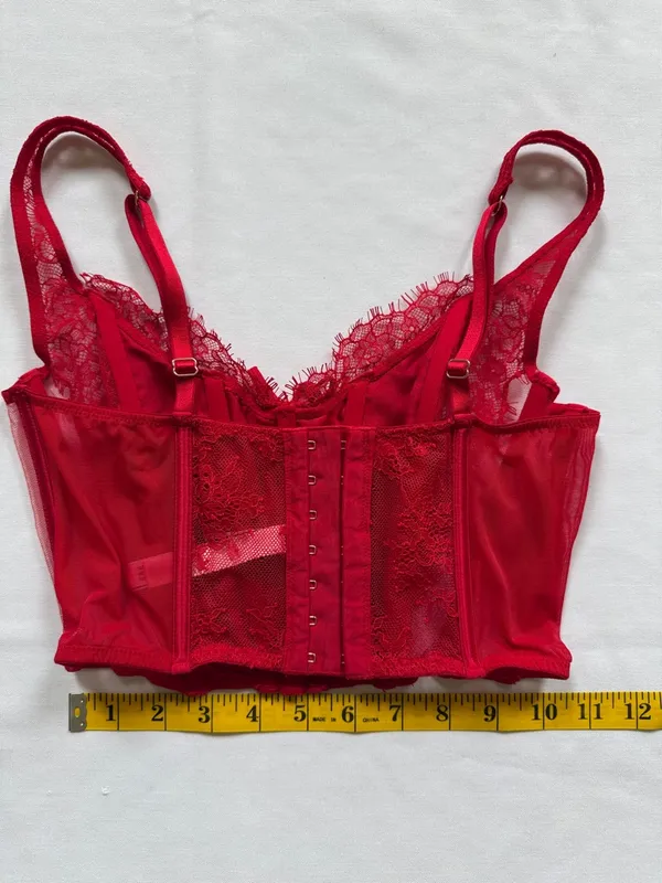 VICTORIA’S SECRET Dream Angels Red Lace Corset Top Size Small EUC - Image 12