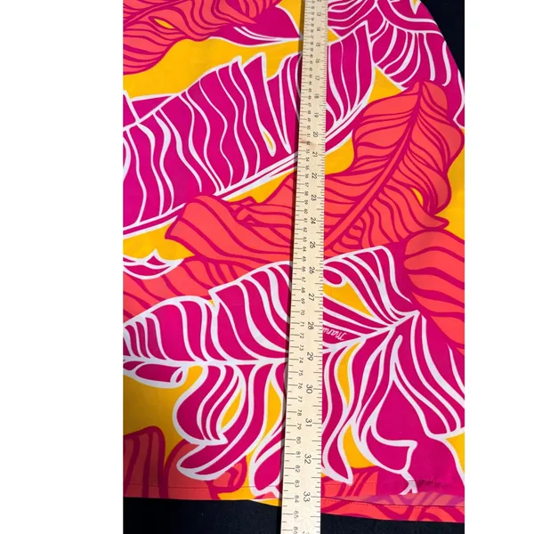 Manuheali'i Hawaii Pink Orange Abstract Print Swing Dress Small Sleeveless Mini - Image 9