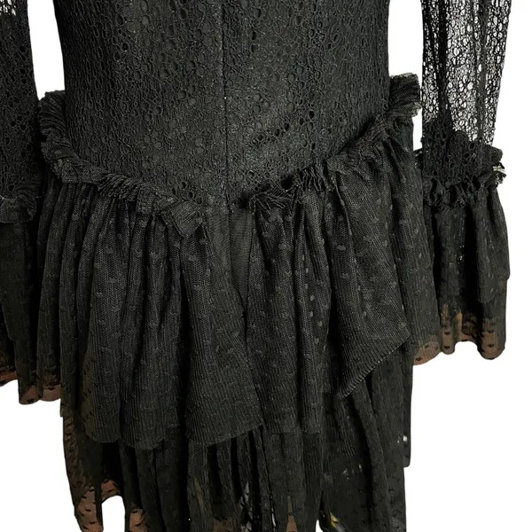 Sandra Mansour x H&M Black Tulle Lace Mini Dress Gothic Large L - Image 3