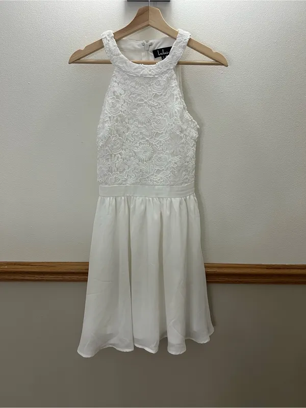 Lulus Lover's Game White Lace Skater Dress size small retails $59 - Image 2