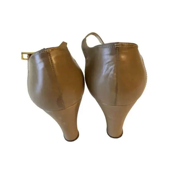 Salvatore Ferragamo vintage strappy heels tan women's size 7.5 - Image 7