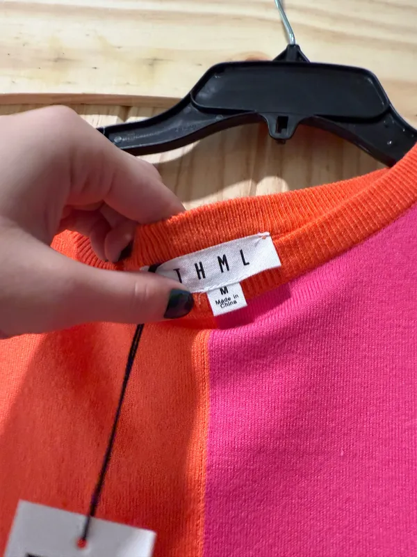 orange and pink summer shirt Size M - Image 2