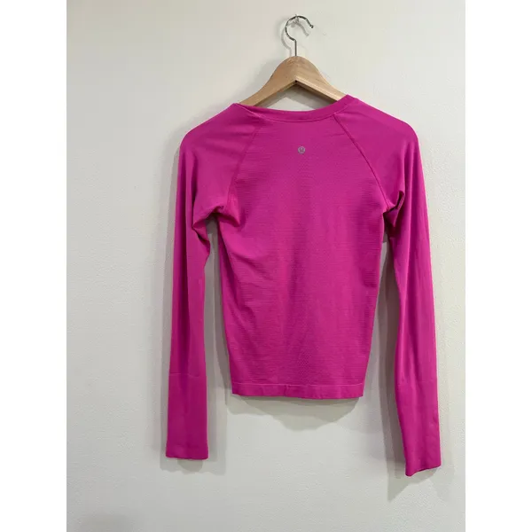 Lululemon Swiftly Tech Long Sleeve Sonic Pink‎ Running Top Size 4 - Image 3