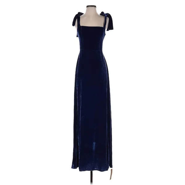 NWT Reformation Westerly in Danube Blue Velvet Maxi Tank Dress 0 $398 - Image 9