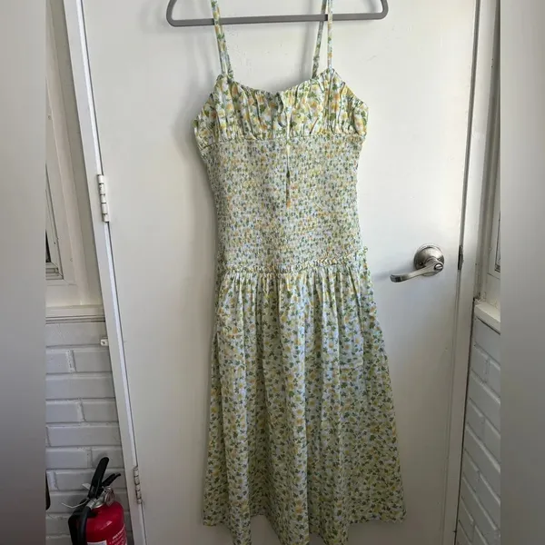 Free People Lavender Daze midi‎ Dress small boho cottagecore prairie whimsical - Image 4