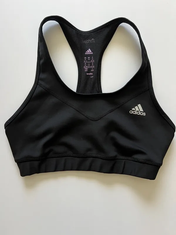 adidas Black Racerback Performance Sports Bra with Logo - Image 8