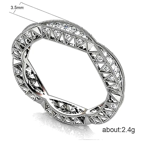 Women's‎ Gold-Plated-925 Eternity Simulated Diamond Engagement Band Ring … - Image 7