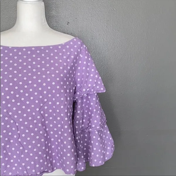 Haute project LA‎ purple polka dot top L Size L - Image 2