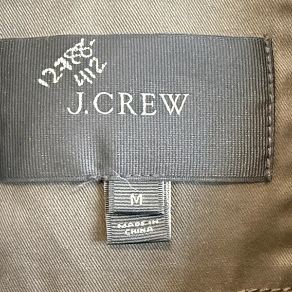 J. Crew Downtown Field Jacket Chore Coat Cotton Waxed Mossy Green Brown, Med - Image 4