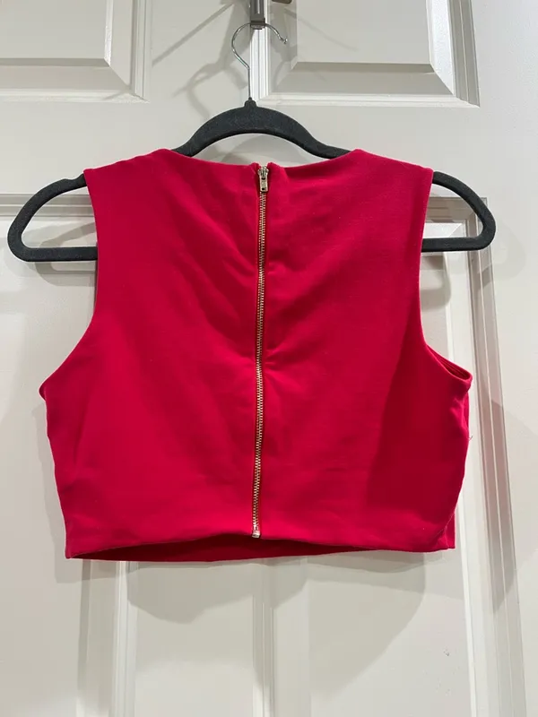 Bebe Y2K Pink Cropped Tank Top – Stretch Nylon Spandex – Size M - Image 4