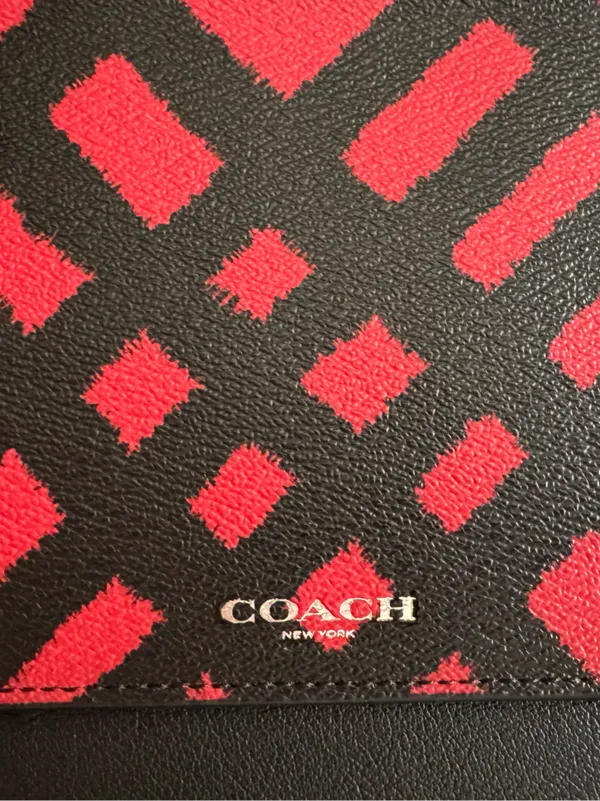 Coach Red & Black Wild Plaid Long Zipper Wallet/Clutch/Pouch - Image 2