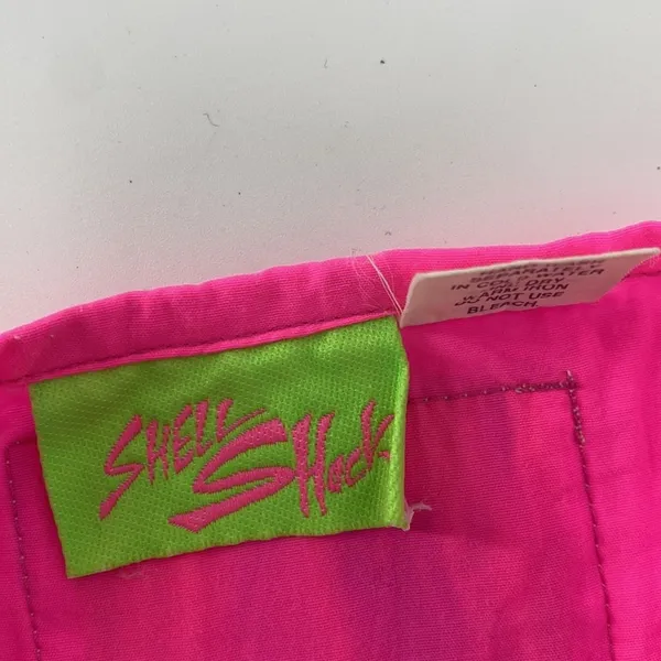 Shell Shack Vintage 80s Surf Crop Top Womens Size M Neon Pink Nylon‎ Retro Y2K - Image 4