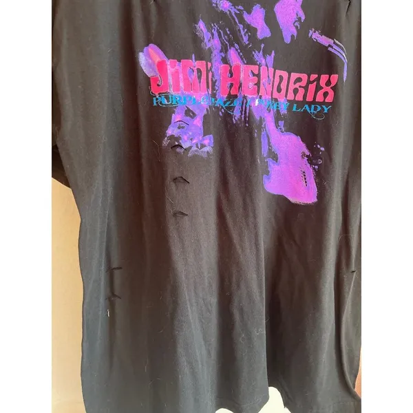 Authentic Hendrix Xl Black Crew Neck Distressed Tee - Image 4