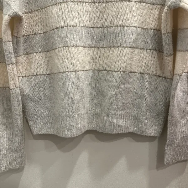 Rails Mist Ivory Glitter Stripe Ellise Sweater Cashmere‎ Silk Blend XS Luxe Cozy - Image 7