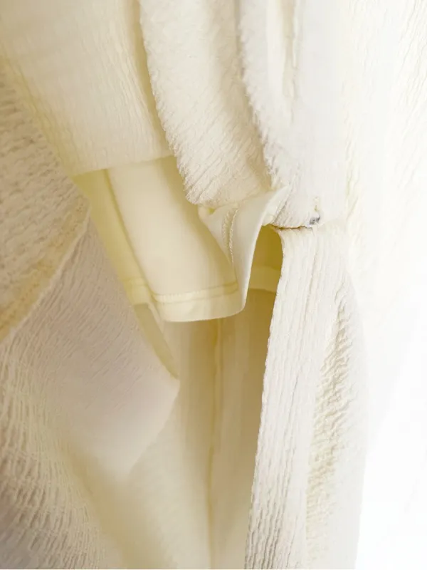 NWT SALTED HOUSES Boutique Collared Button-Front Midi Dress in Ivory Size Medium - Image 6