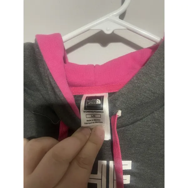 The North Face Hoodie Jacket Size L Outerwear Pink Gray - breast cancer edition - Image 2