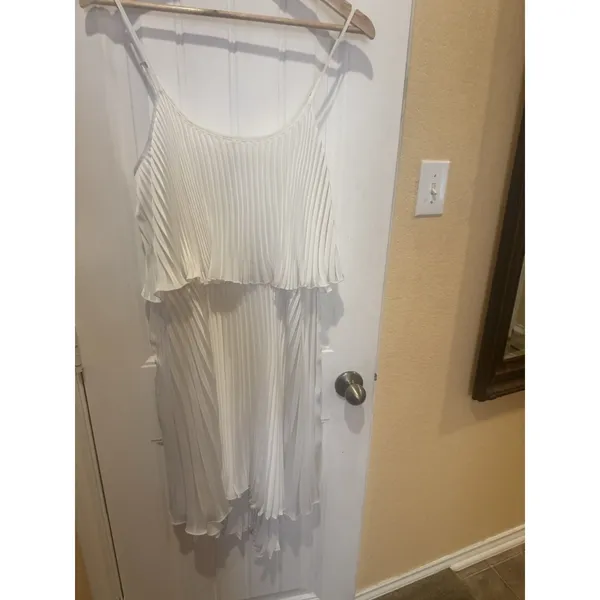 Cache High Low Accordion Pleated Dress Spaghetti Strap Size LARGE - Image 12