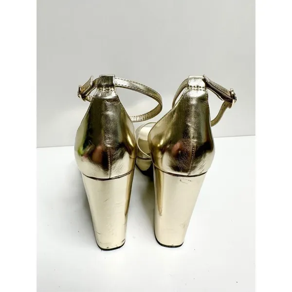 Open Edit Shoes Womens Size 9.5 Gold Kimber Ankle Strap‎ Platform Sandal - Image 4