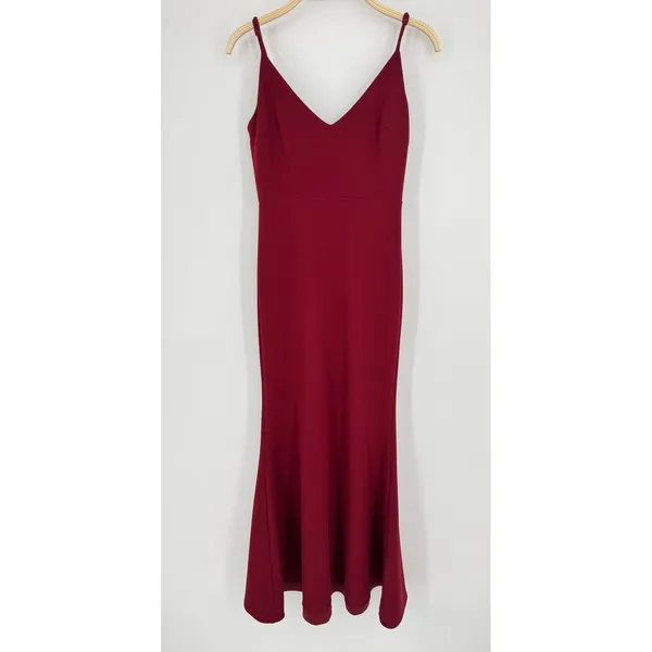Lulus Infinite Glory‎ Maxi Dress Small Burgundy Formal Wedding Guest Mermaid Red - Image 4