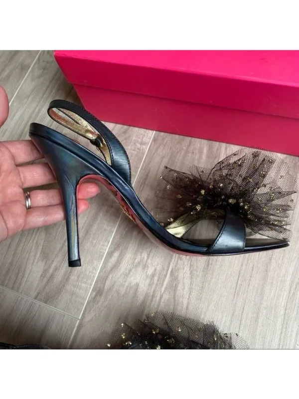 Betsey Johnson Charline Tulle Heels Gold - Image 6